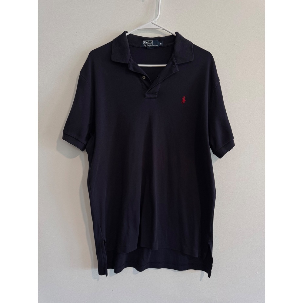 Polo Ralph Lauren Short Sleeve Polo Men Size M Navy Blue Embroidered Pony‎ Logo
